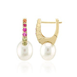 18K PINK SAPPHIRE GOLD EARRINGS image 0