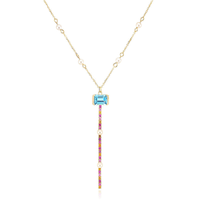 18K SAPPHIRE GOLD NECKLACE image 0