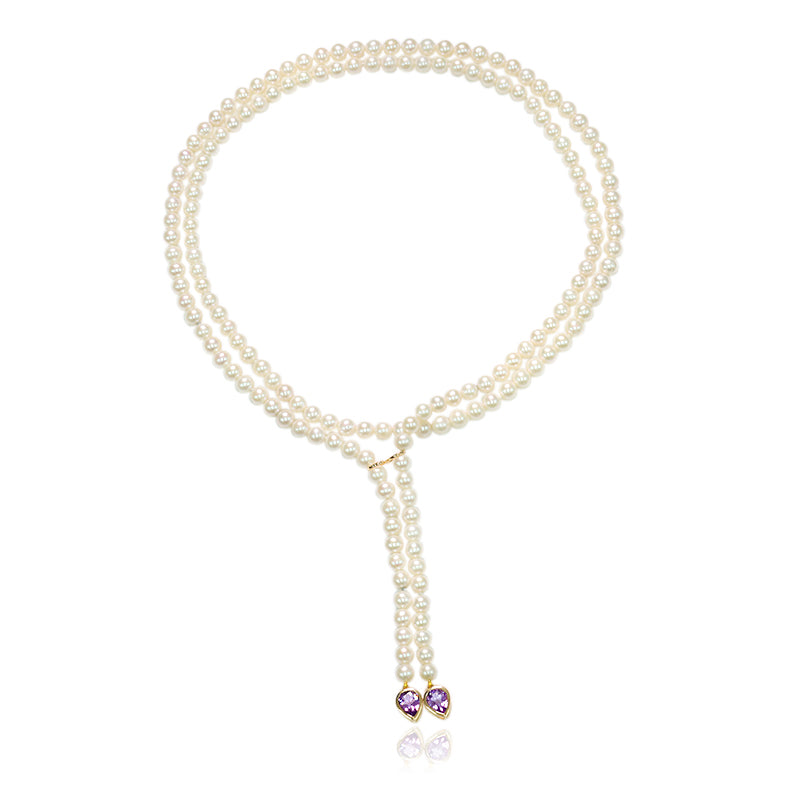 18K PEARL GOLD NECKLACE image 0