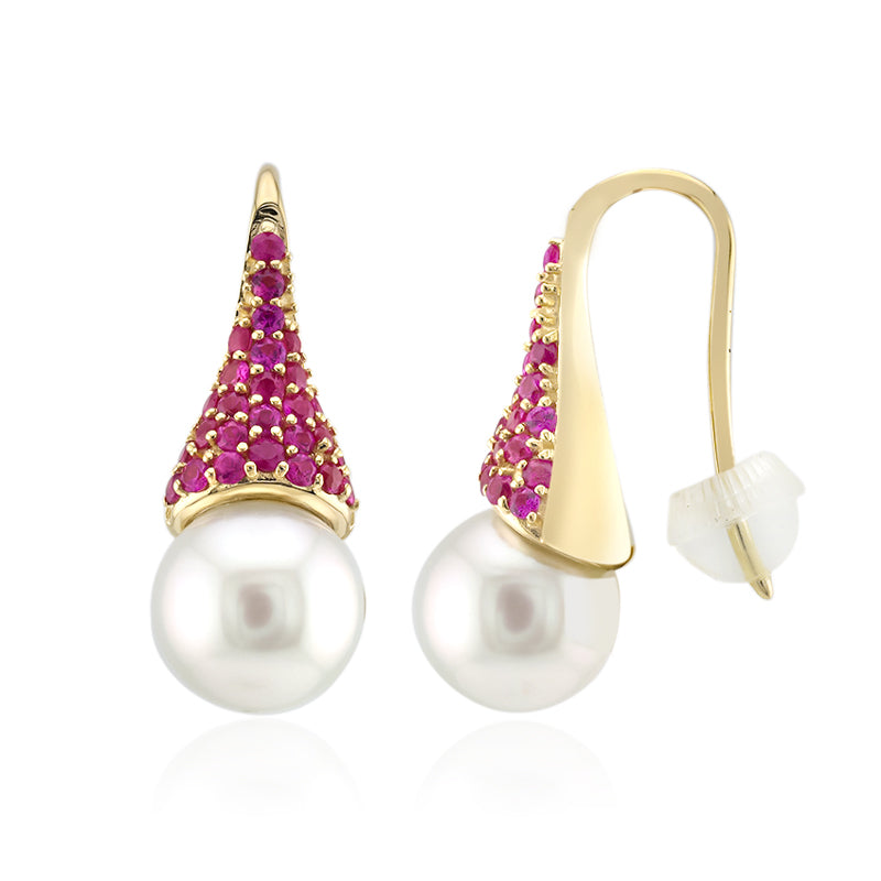 18K SAPPHIRE GOLD EARRINGS image 0