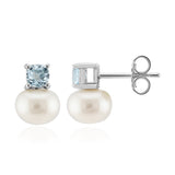 PEARL & SKY BLUE TOPAZ EARRINGS image 0