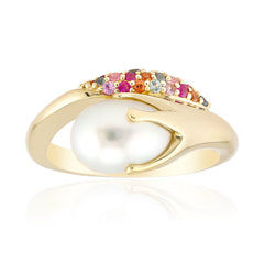 18K ORANGE SAPPHIRE GOLD RING image 0