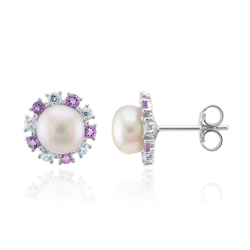 AMETHYST SILVER EARRINGS image 0