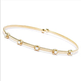 14K Yellow Gold 5 Diamond Flex Bracelet