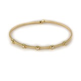 14K Yellow Gold 5 Diamond Flex Bracelet
