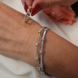 14K Yellow Gold 5 Diamond Flex Bracelet