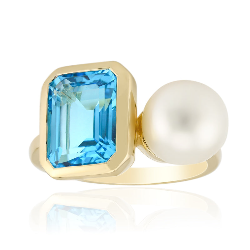 18K PEARL GOLD RING image 0