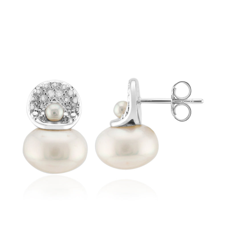 PEARL SILVER EARRINGS image 0
